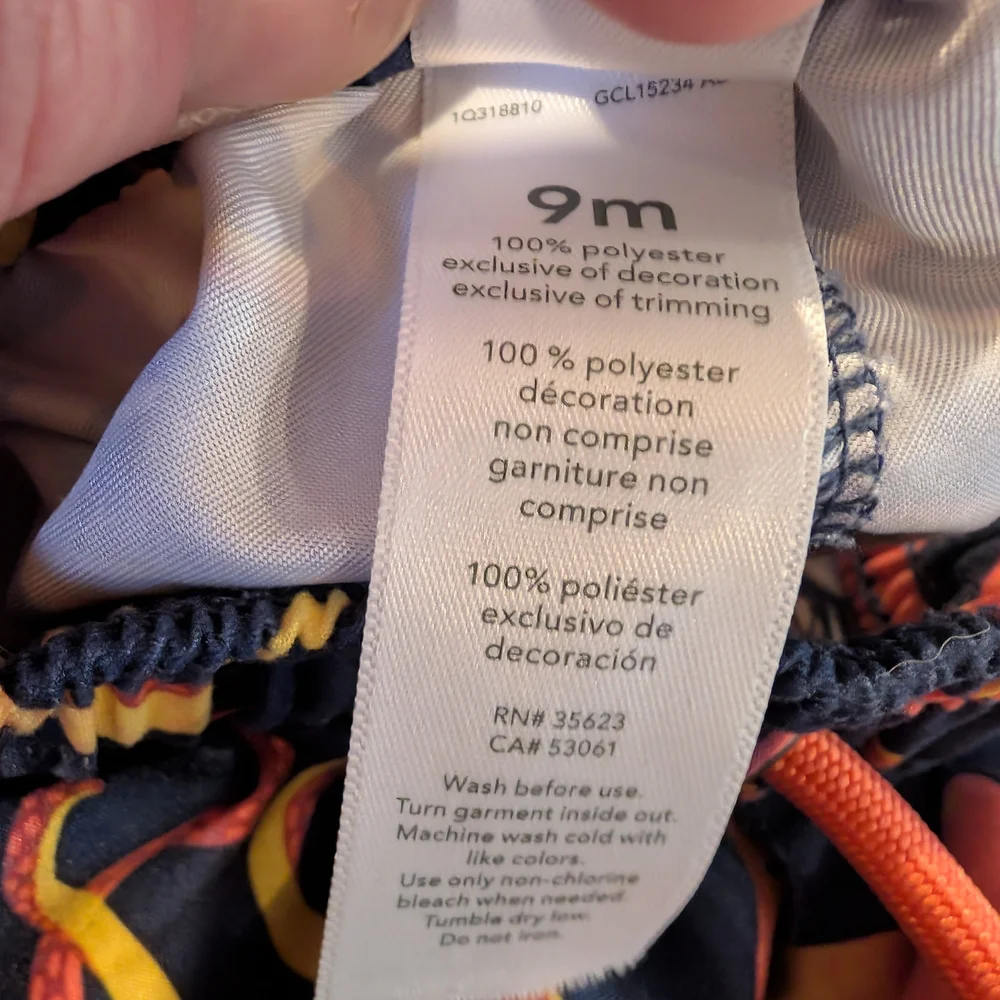 Carter's 9M Blue and Orange Octopus Swim Trunks